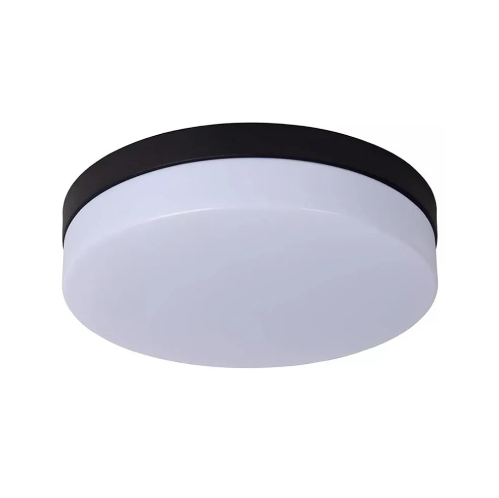 Plafondlamp zwart IP44 + bewegingssensor