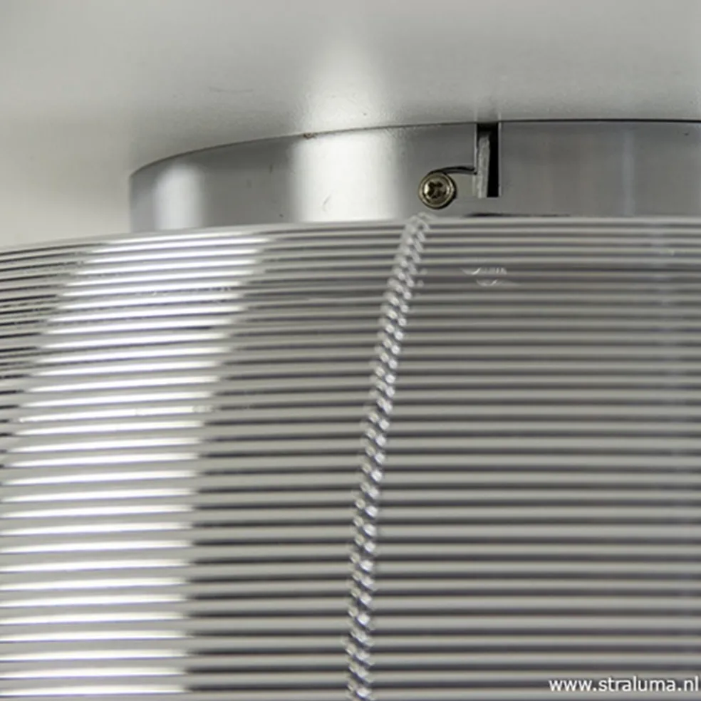 Plafondlamp-plafonnière glas en chroom