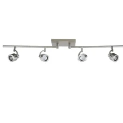 Plafondspot balk 4-lichts nikkel verstel