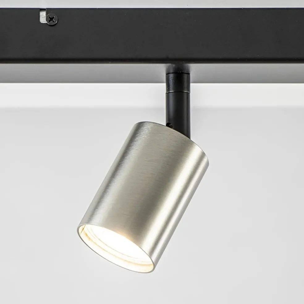 Plafondspot Bounce 6L balk zwart/rvs