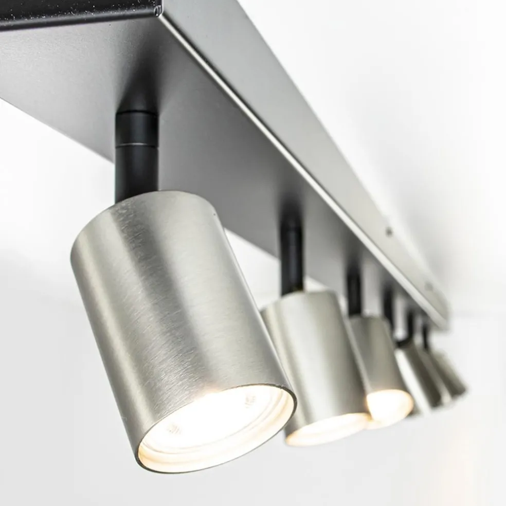 Plafondspot Bounce 6L balk zwart/rvs