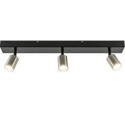 Plafondspot Bounce 3L 70cm zwart/rvs