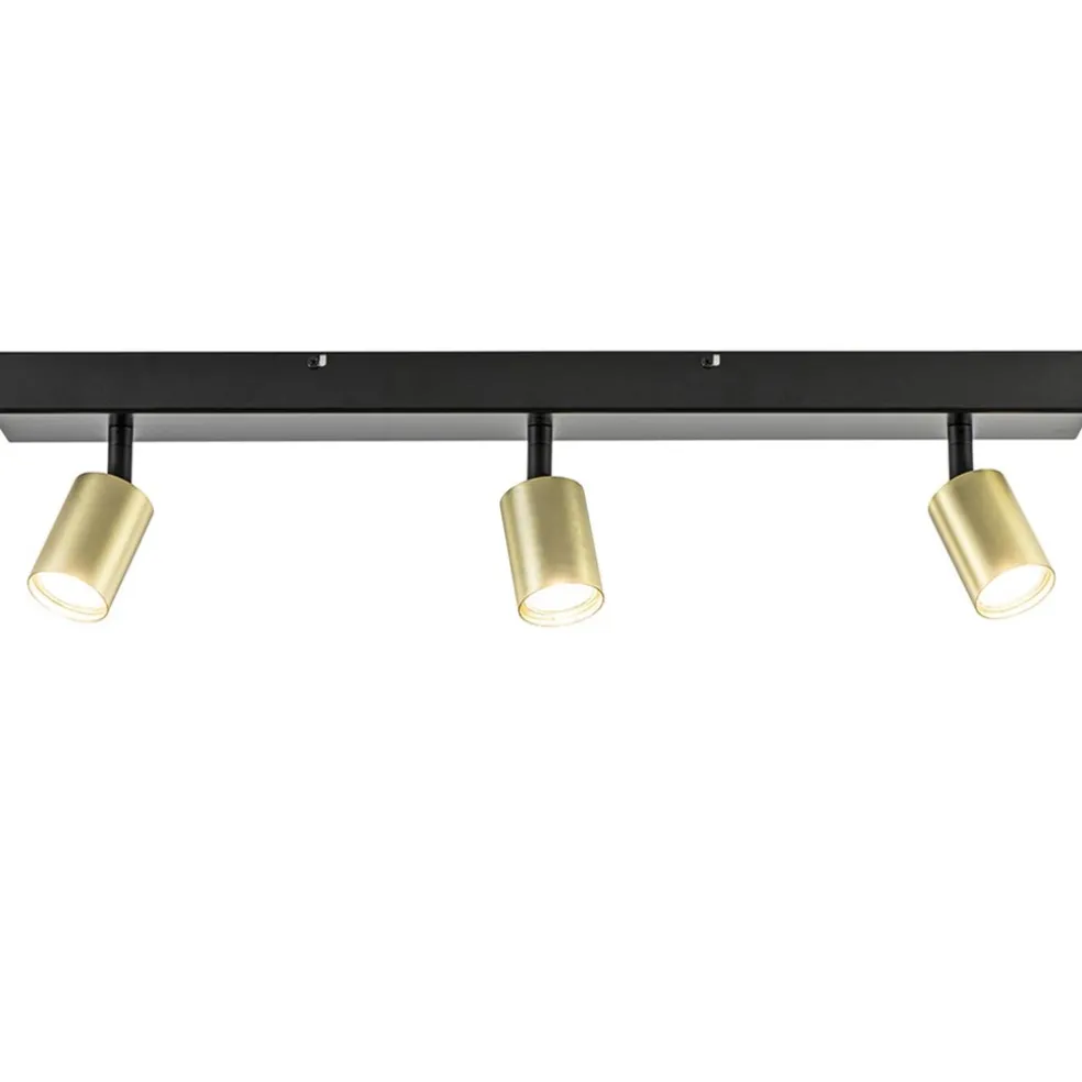 Plafondspot Bounce 3L 70cm zwart/goud