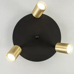 Plafondspot Bounce 3L rond zwart/goud
