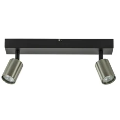 Plafondspot Bounce 2L zwart/rvs