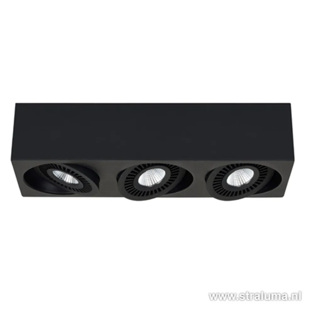 Plafondspot Eye 3L box zwart led 3000k