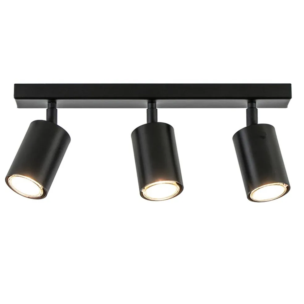 Plafondspot 3l balk zwart gu10