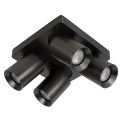 Plafondspot 4L vierkant gunmetal incl. gu10