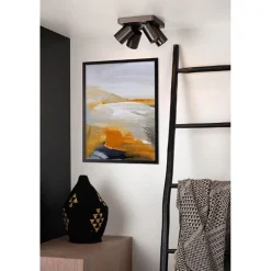Plafondspot 4L vierkant gunmetal incl. gu10