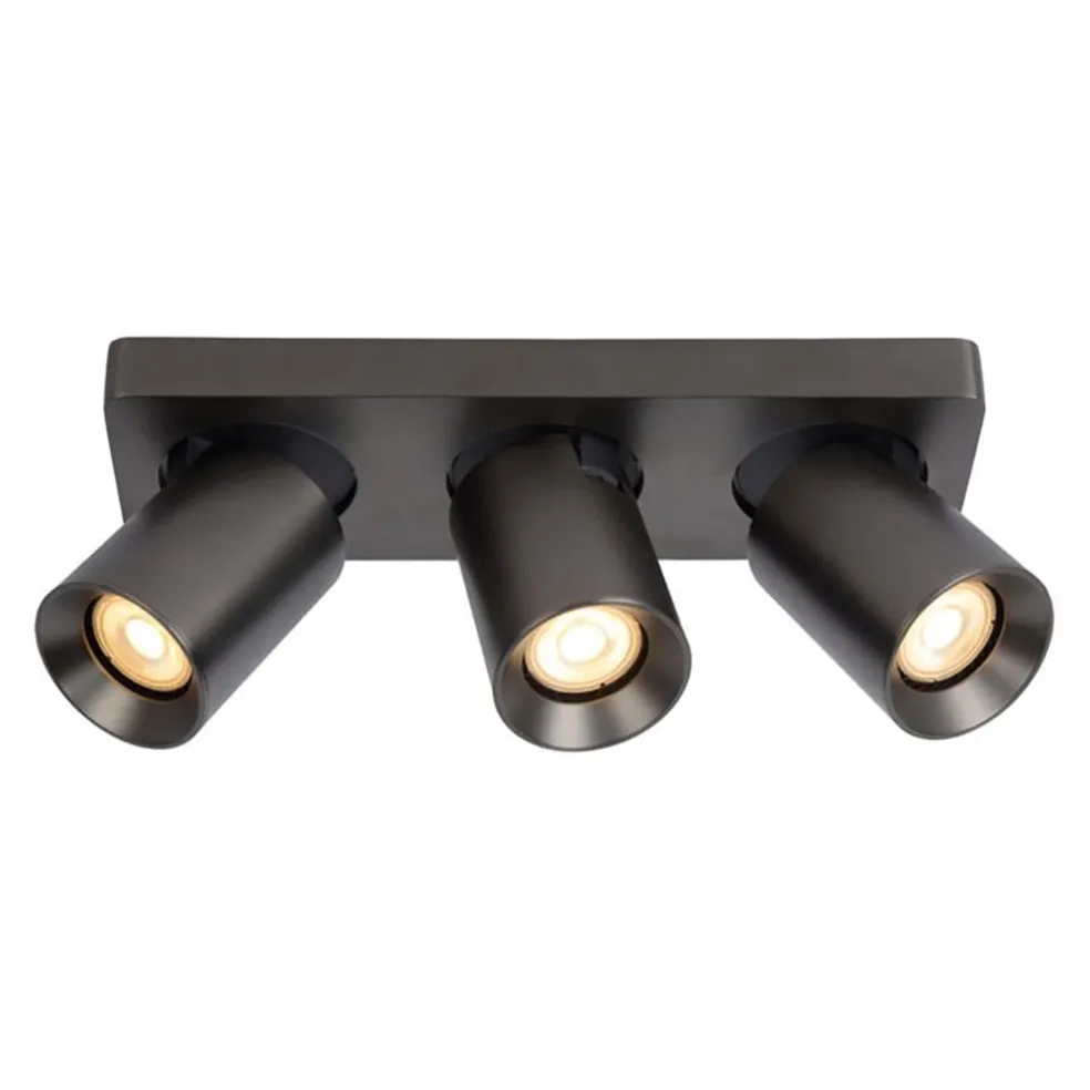 Plafondspot 3-lichts balk gunmetal gu10