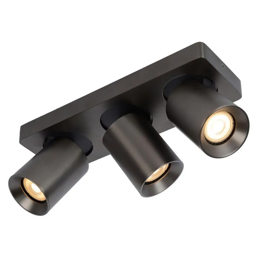 Plafondspot 3-lichts balk gunmetal gu10
