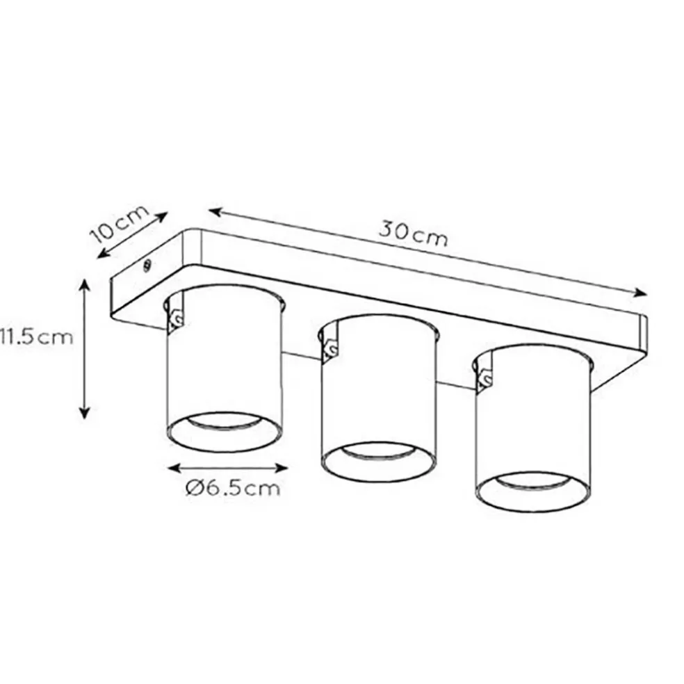 Plafondspot 3-lichts balk gunmetal gu10