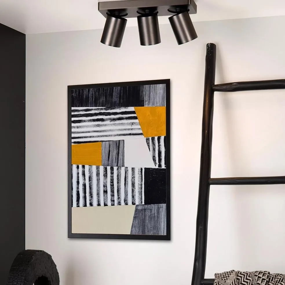 Plafondspot 3-lichts balk gunmetal gu10