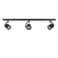 Plafondspot mat zwart balk 3-lichts gu10