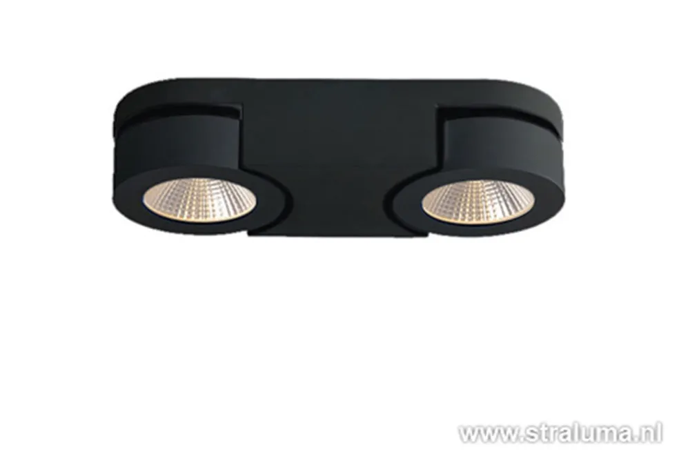 Plafondspot Montreal 2L balk zwart 3000