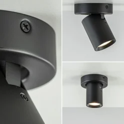 Plafondspot Oliver enkel tube zwart gu10