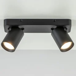 Plafondspot Oliver 2L zwart balk+tubes