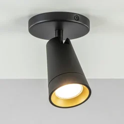 Plafondspot Petunia enkel zwart/goud