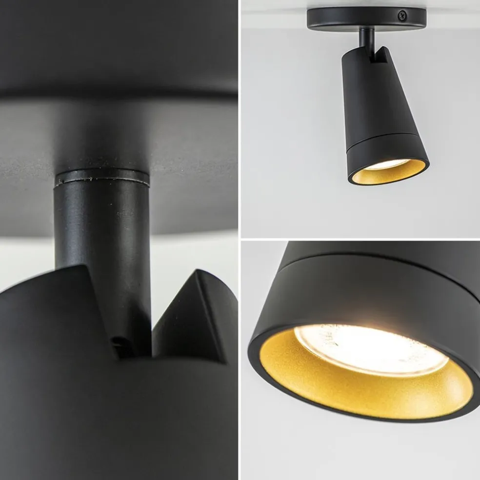 Plafondspot Petunia enkel zwart/goud