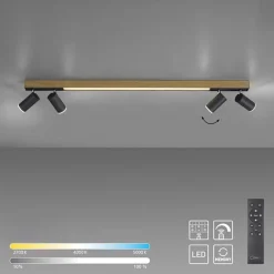 Plafondspot Pure Lines antraciet/hout cct