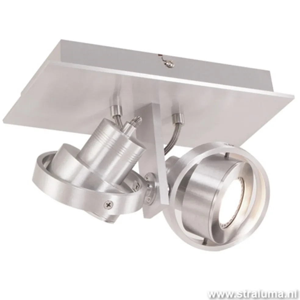 Plafondspot Quatro 2L alu led incl.gu10