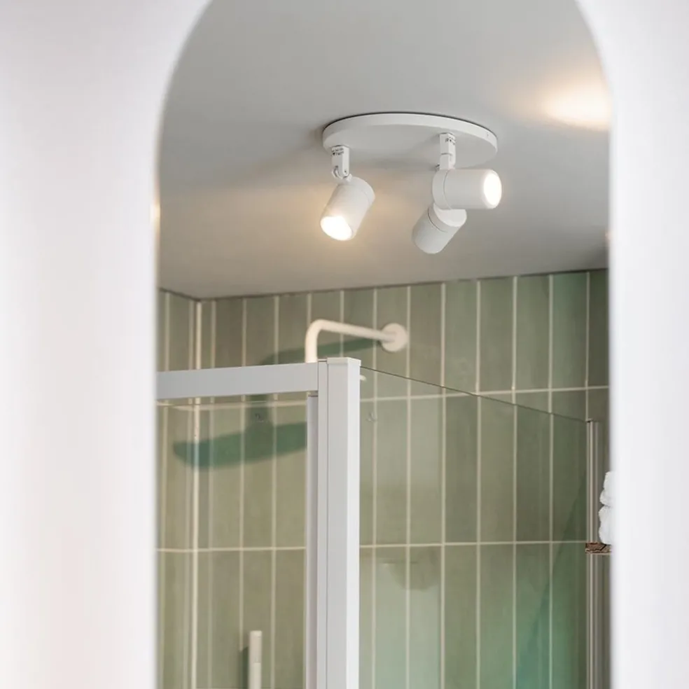 Plafondspot Rain 3L rond wit IP44