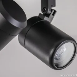 Plafondspot Rain 2L rond zwart IP44