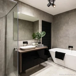 Plafondspot Rain 2L rond zwart IP44