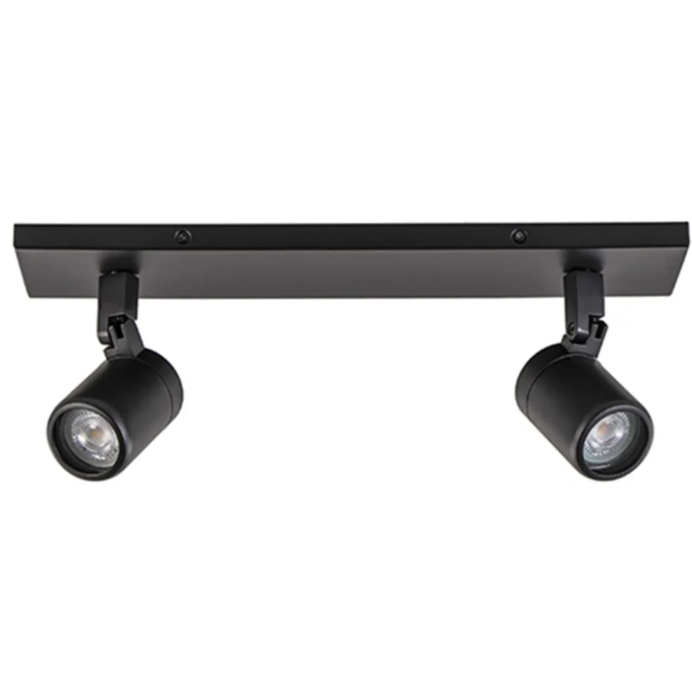 Plafondspot Rain 2L zwart balk IP44