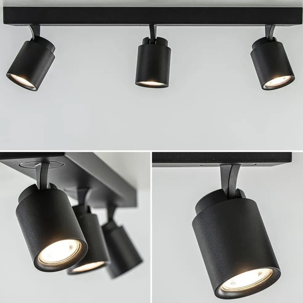 Plafondspot Razza 3L balk zwart gu10