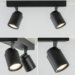 Plafondspot Razza 2L balk zwart gu10