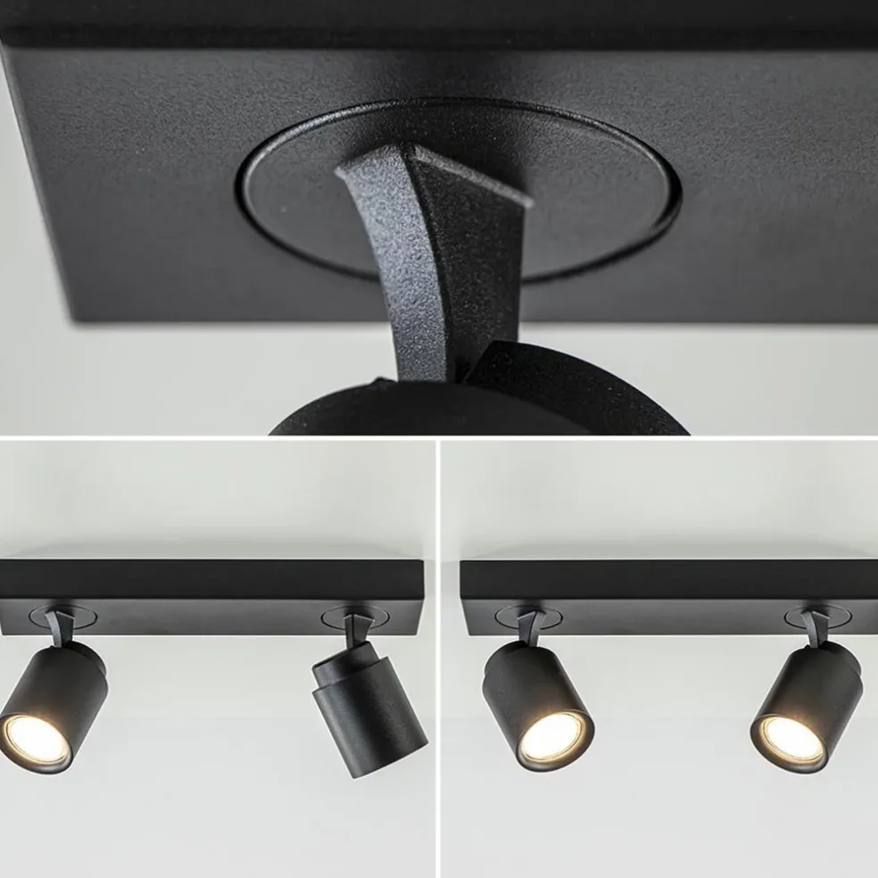 Plafondspot Razza 2L balk zwart gu10