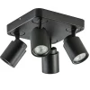 Plafondspot Razza 4L vierkant zwart gu10