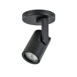 Plafondspot rond enkel zwart ex.gu10