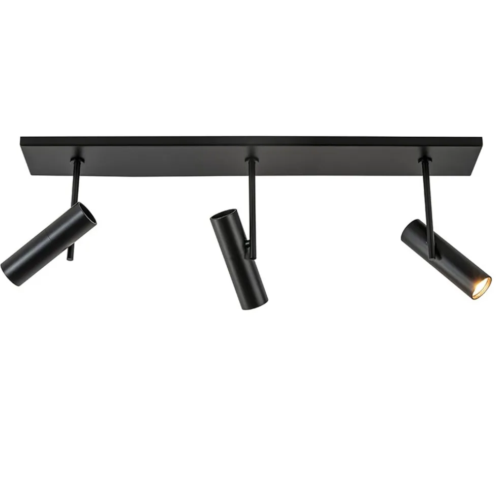 Plafondspot Trend 3L balk zwart gu10mini