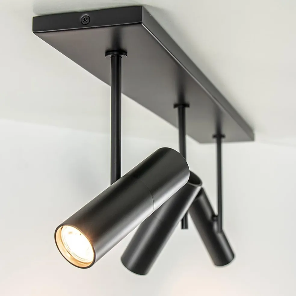 Plafondspot Trend 3L balk zwart gu10mini