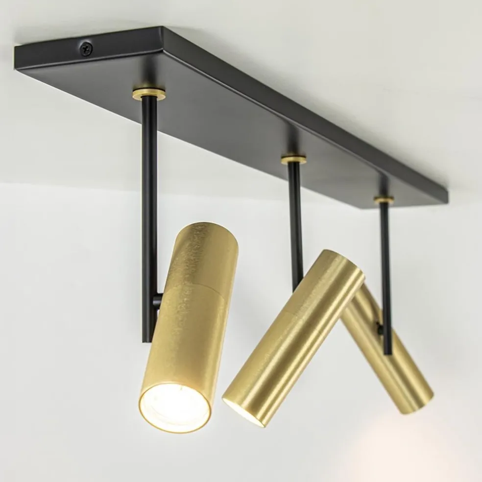 Plafondspot Trend 3L zwart/goud gu10 mini