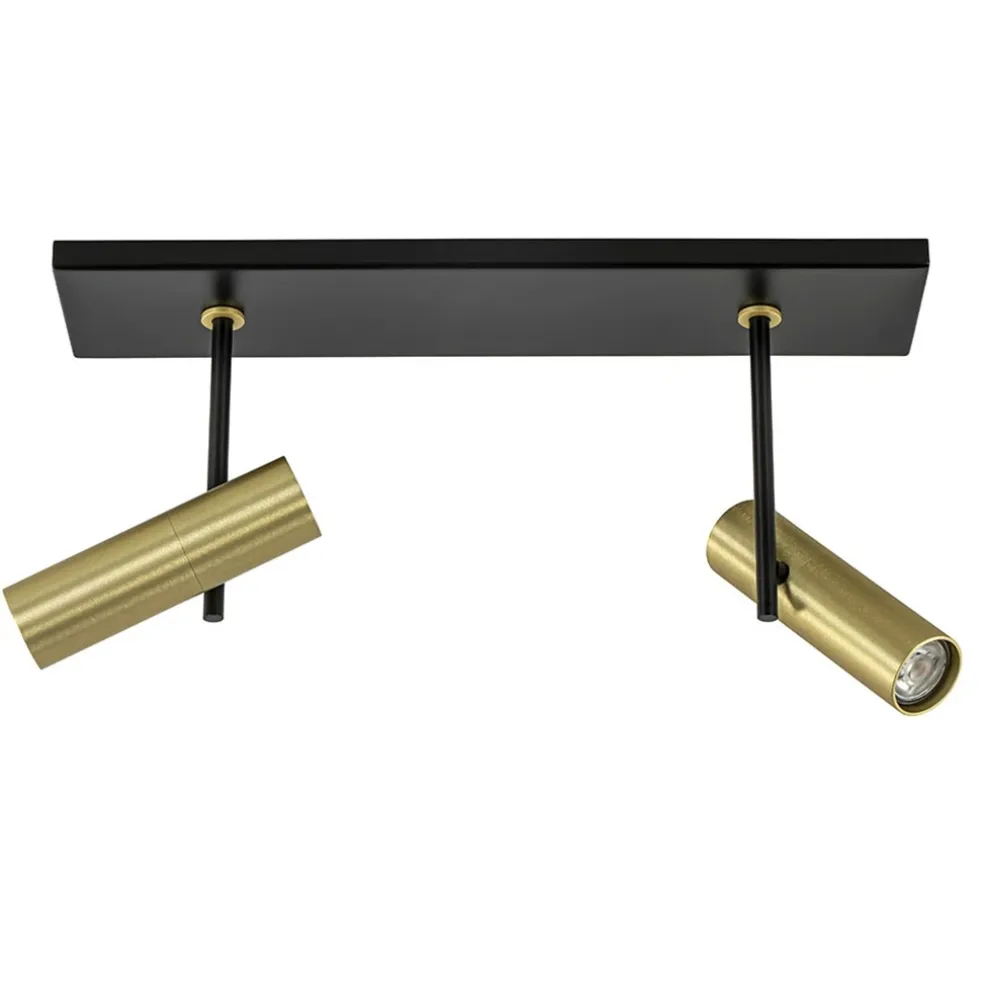 Plafondspot Trend 2L zwart/goud mini gu10