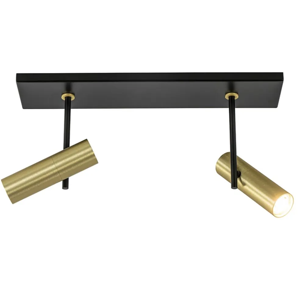 Plafondspot Trend 2L zwart/goud mini gu10