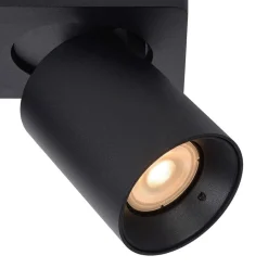 Plafondspot tube 2-L zwart incl.gu10 dtw