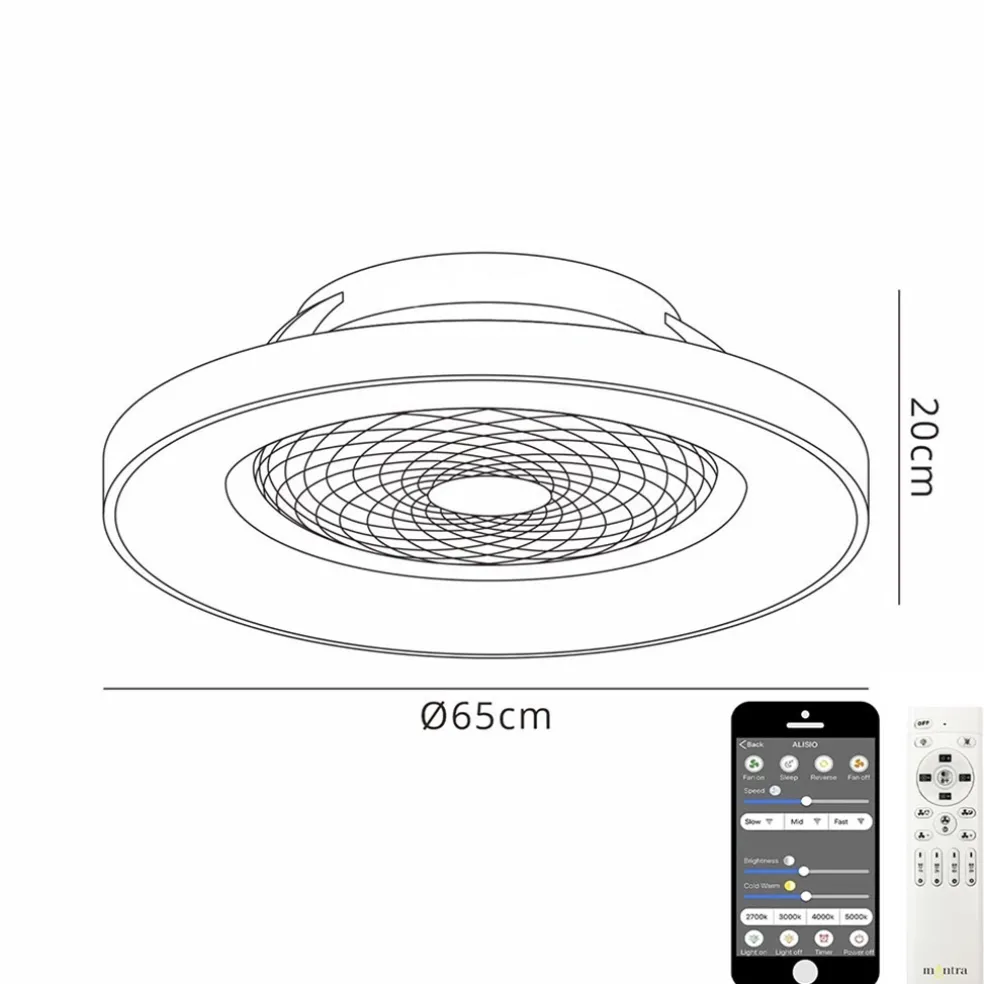 Plafondventilator Tibet wit ab/app CCT