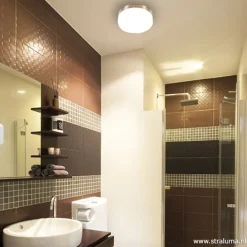 Plafonnière nikkel/opaal 18cm 3-st.dim.