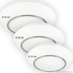 Plafonnière Tornado chroom/wit 30cm IP44