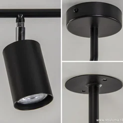 Rail zwart 5-lichts 160cm gu10