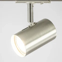 Railsysteem 1,5m nikkel met 4 verstelbare spots