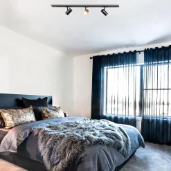 Railsysteem zwart 1mtr compleet met 3xspot