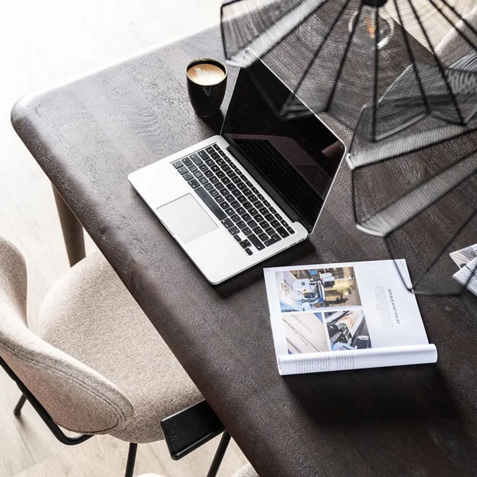 Rechthoekige eettafel Jiska bruin mangohout 250x100 cm