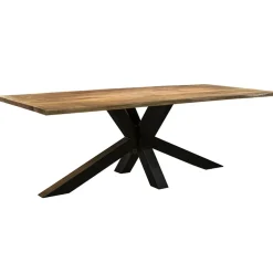 Rechthoekige eettafel mango hout met kruispoot