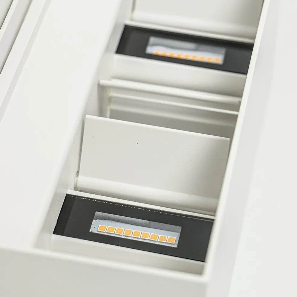 Rechthoekige LED buitenlamp wit verstelbaar