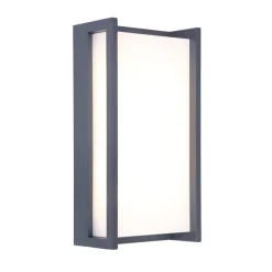 Rechthoekige LED buitenlamp donker grijs IP54